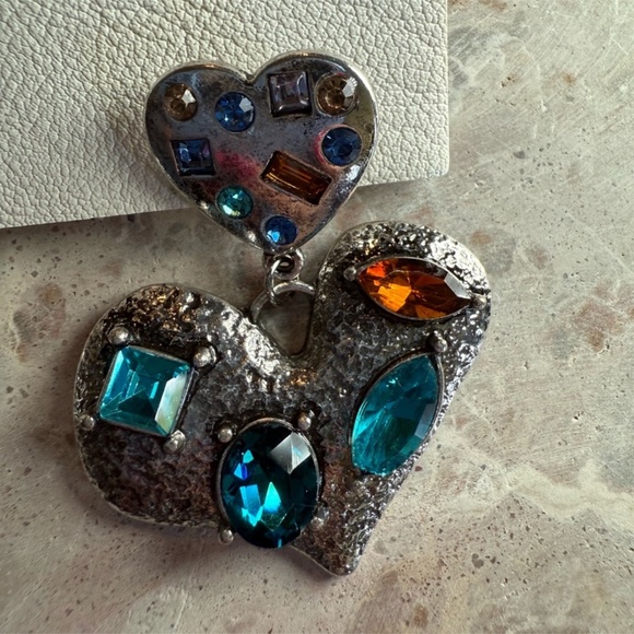 Free People My Everything Dangle Silver Metal Glass Earrings - Picture 3 of 6